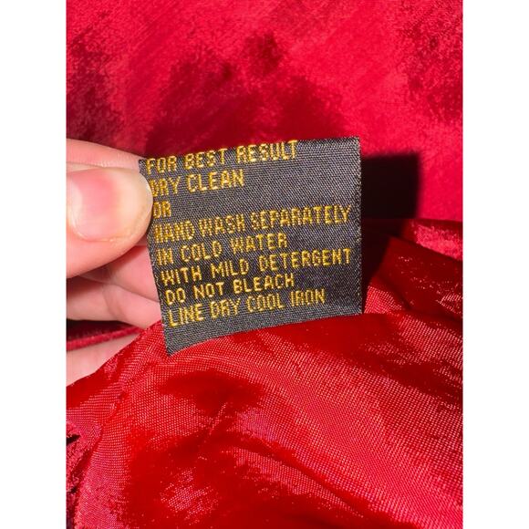 Vintage 90s Silk Red Bomber Jacket Women’s Large by Bold Spirit - Picture 8 of 8